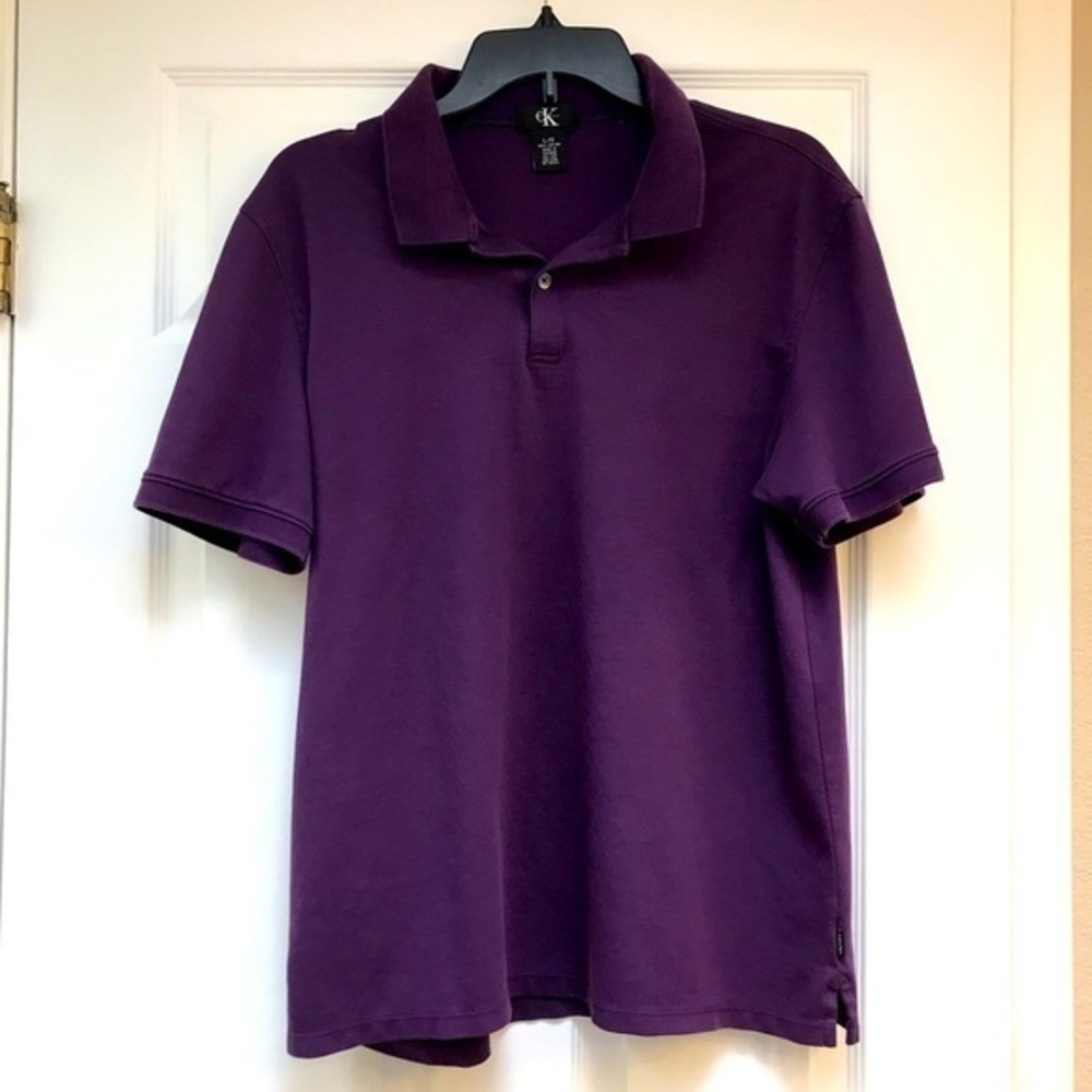 Calvin Klein Short Sleeved Purple Polo Women's- Size Large